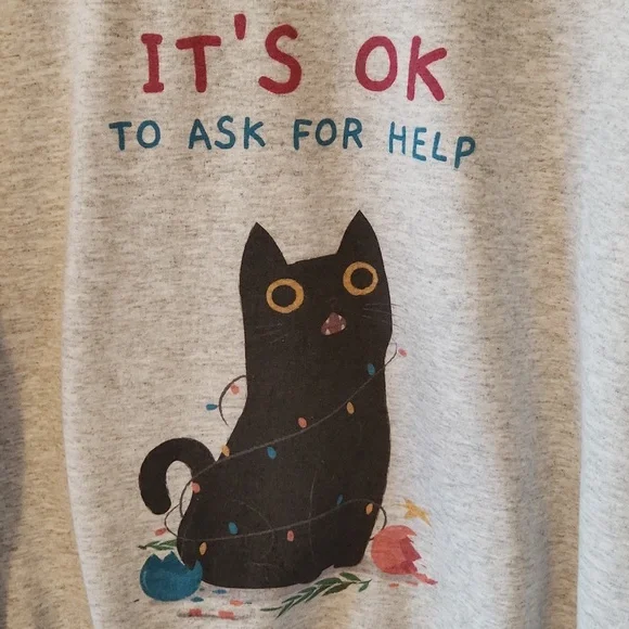Gray its ok to ask for help sweatshirt - Picture 5 of 6